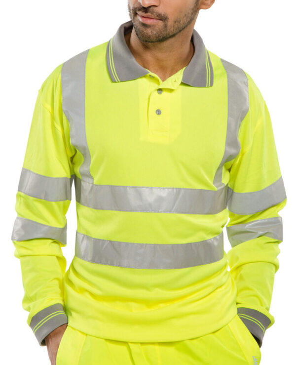 Long Sleeve Hi-vis Polo Shirt Saturn Yellow