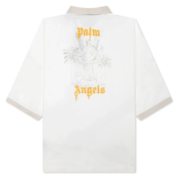 Palm Angels Angel Pencil Polo S/S - Off White/Light Orange - Image 2