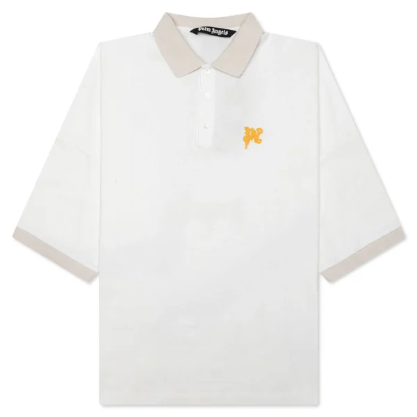Palm Angels Angel Pencil Polo S/S - Off White/Light Orange