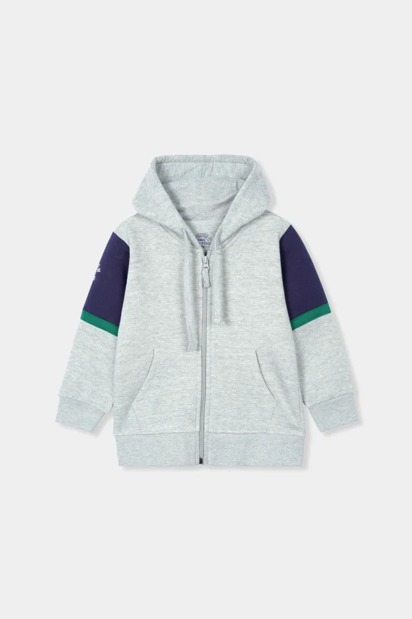 Contrast Sleeve Panel Zipper Hood (MSBFU-04)