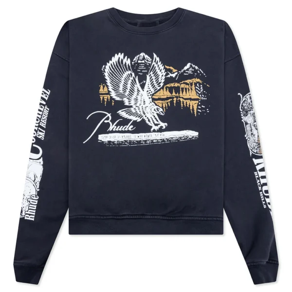 Rhude Pennant Flag Crewneck - Vtg Black