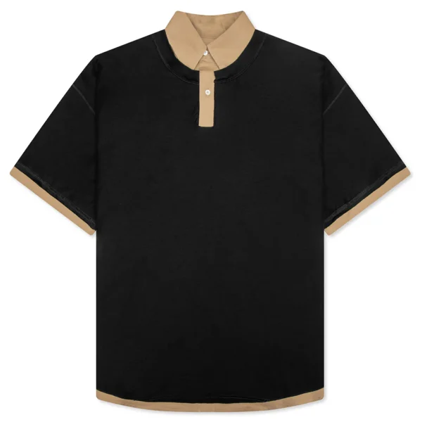 Maison Margiela Layered Polo Shirt - Black/Camel