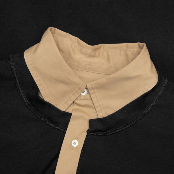 Maison Margiela Layered Polo Shirt - Black/Camel - Image 3