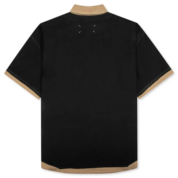 Maison Margiela Layered Polo Shirt - Black/Camel - Image 2