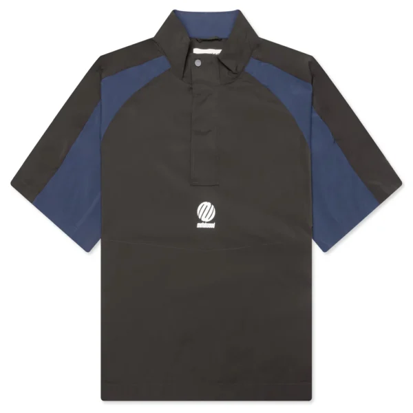 Metalwood Studio Short Sleeve Paneled Wind Shirt - Black/Navy