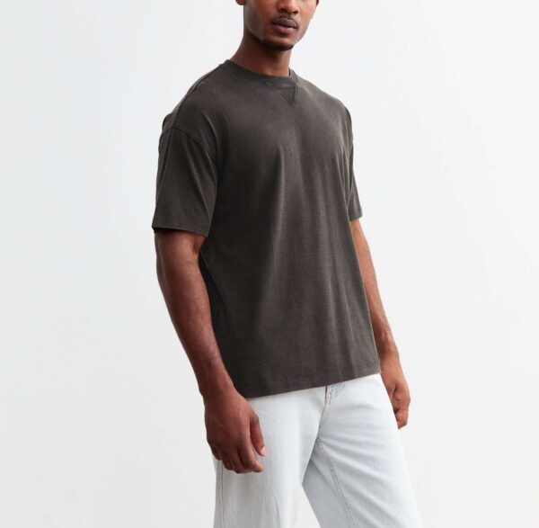 Black Oversized Washed Cotton Jersey T-Shirt