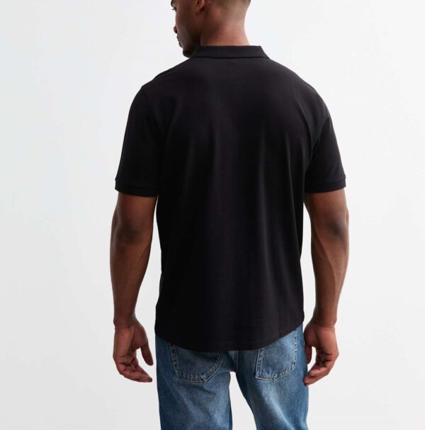 Black Regular Cotton Piqué Polo Shirt - Image 2