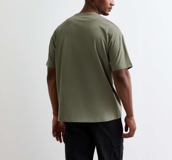 Khaki Cotton Oversized T-Shirt - Image 2