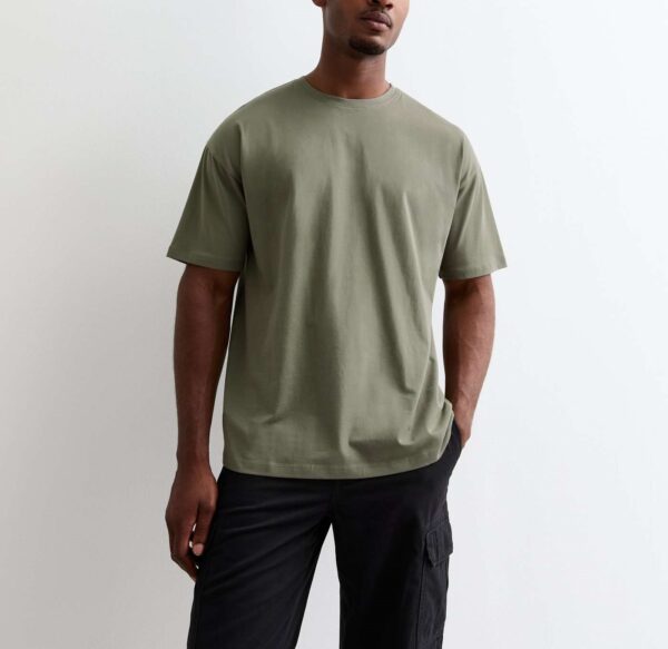 Khaki Cotton Oversized T-Shirt