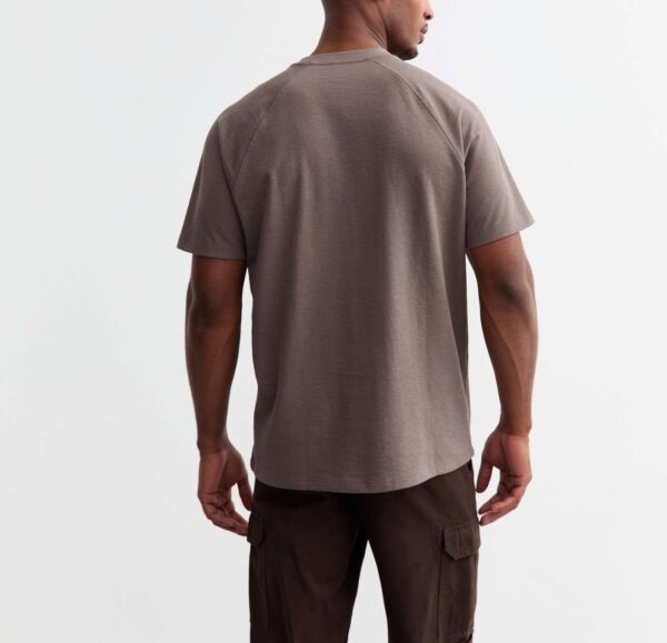 Rust Regular Textured Cotton Blend Raglan T-Shirt - Image 2