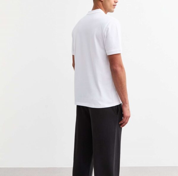 White Cotton Blend Polo Shirt - Image 2